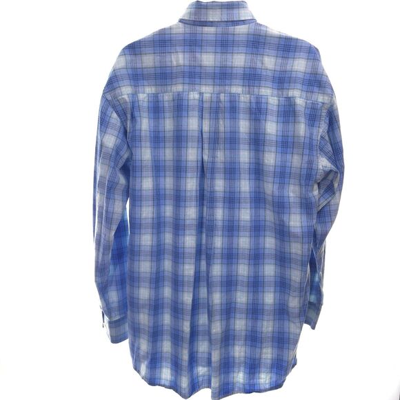 Wrangler George Strait Men's XLT Blue Plaid L/S Button Up Cowboy Shirt - Picture 5 of 8